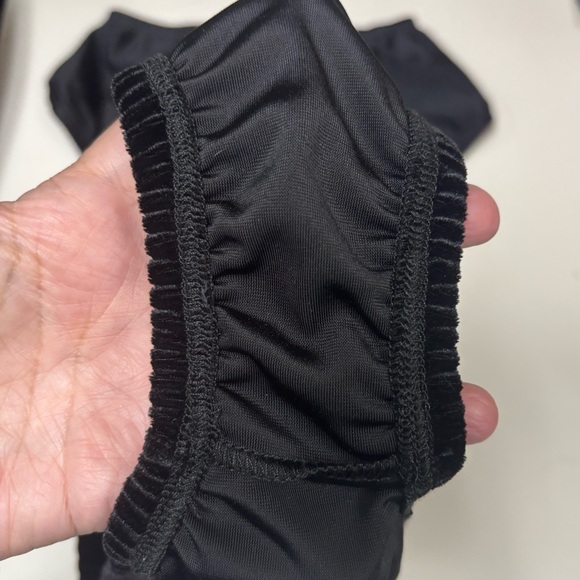 NWOT TRASHY LINGERIE Black High-Waisted Dance Panties in velvet and shiny sz M - Picture 8 of 9